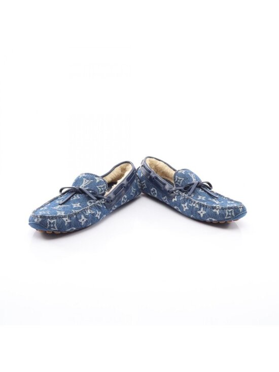 Louis Vuitton Moccasins Arizona Line Monogram Denim Leather Shoes